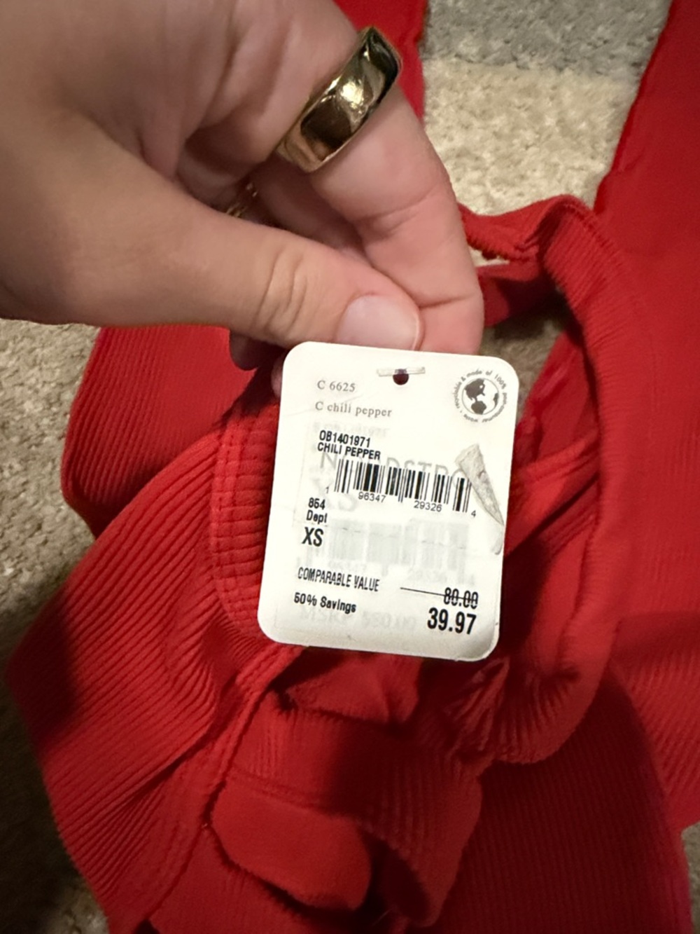 FP Movement by Free People Red Ribbed Jumpsuit - Picture 4 of 4